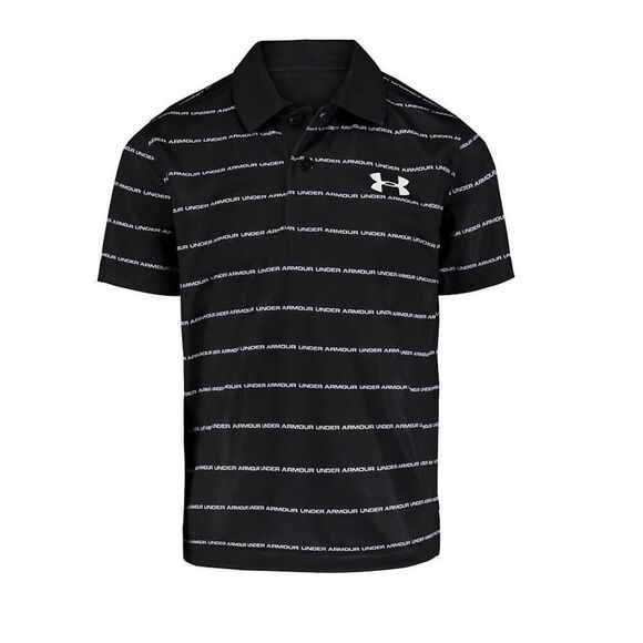UNDER ARMOUR BOYS SIZE 7 WORDMARK STRIPED POLO - Picture 8 of 9